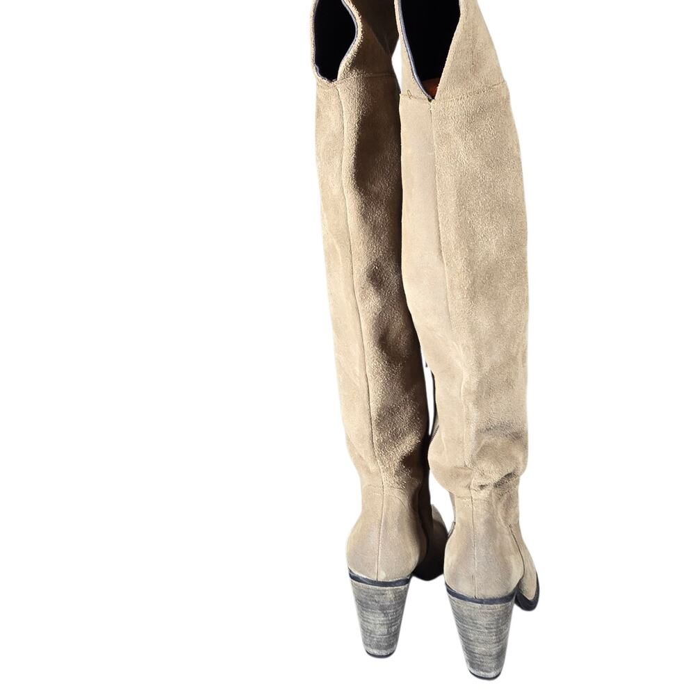 Musse & Cloud Over The Knee Boots Womens 9-9.5 EU 40 Joyse Suede Leather Heels - Picture 10 of 14